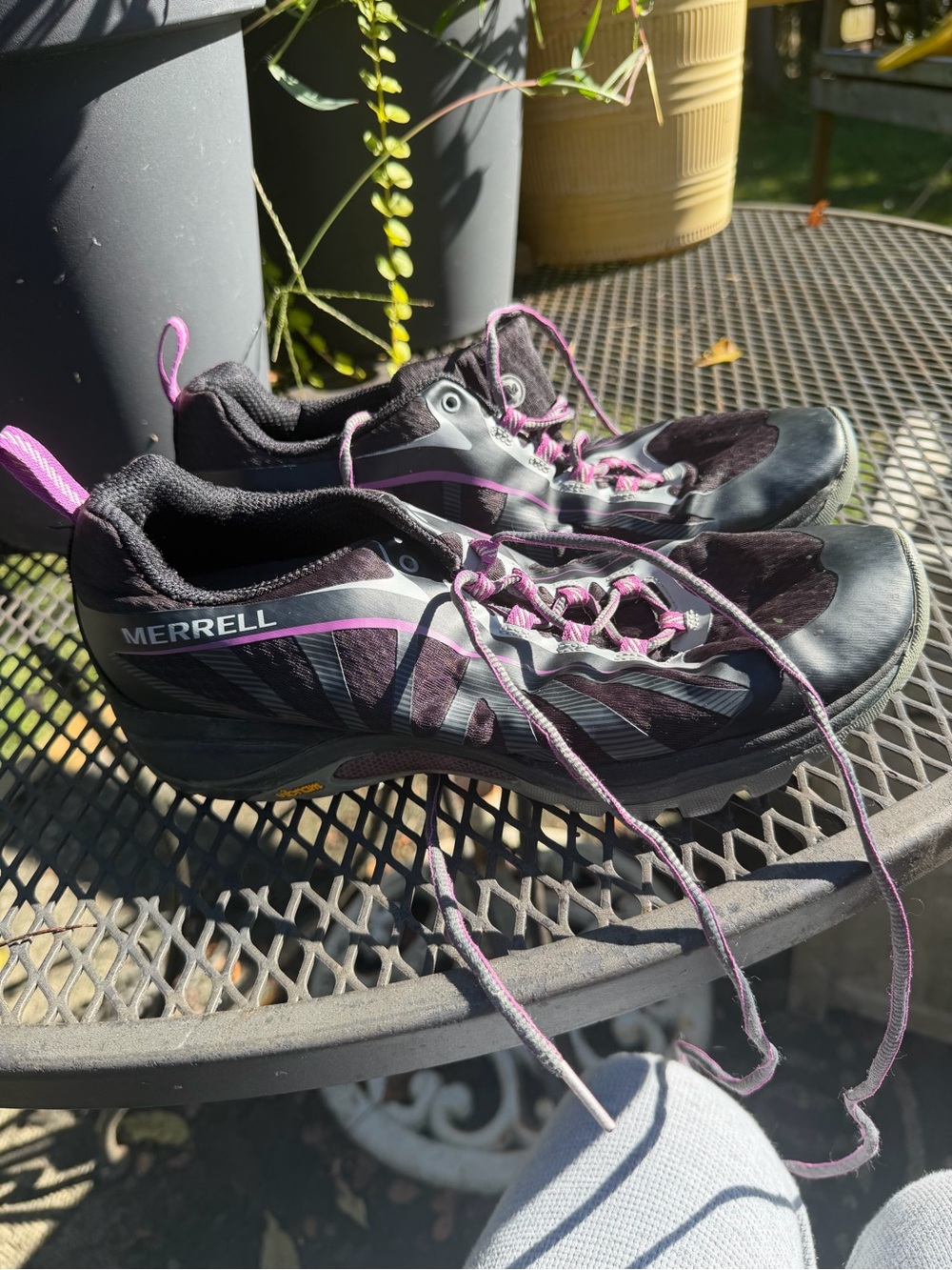Merrell Women's Black with Purple Accent Trail Shoes